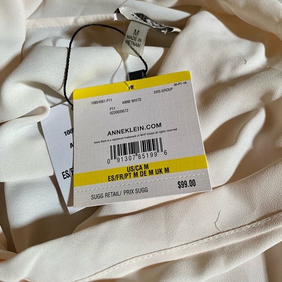 ✨Anne Klein Smocked-Cuff Tie-Neck Blouse✨ NWT - Picture 8 of 15